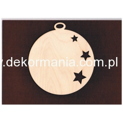 SKLEJKA #3mm Bombka 16cm  ,zawieszka ,  z 3 gwiazdkami , bańka